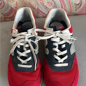 New Balance Red and Dark Blue Athletic Shoes